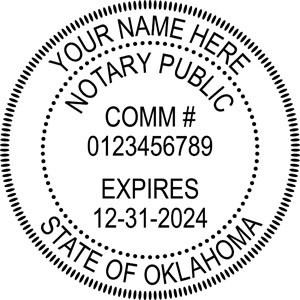 Heavy Duty Round Self-Inking Oklahoma Notary Stamp